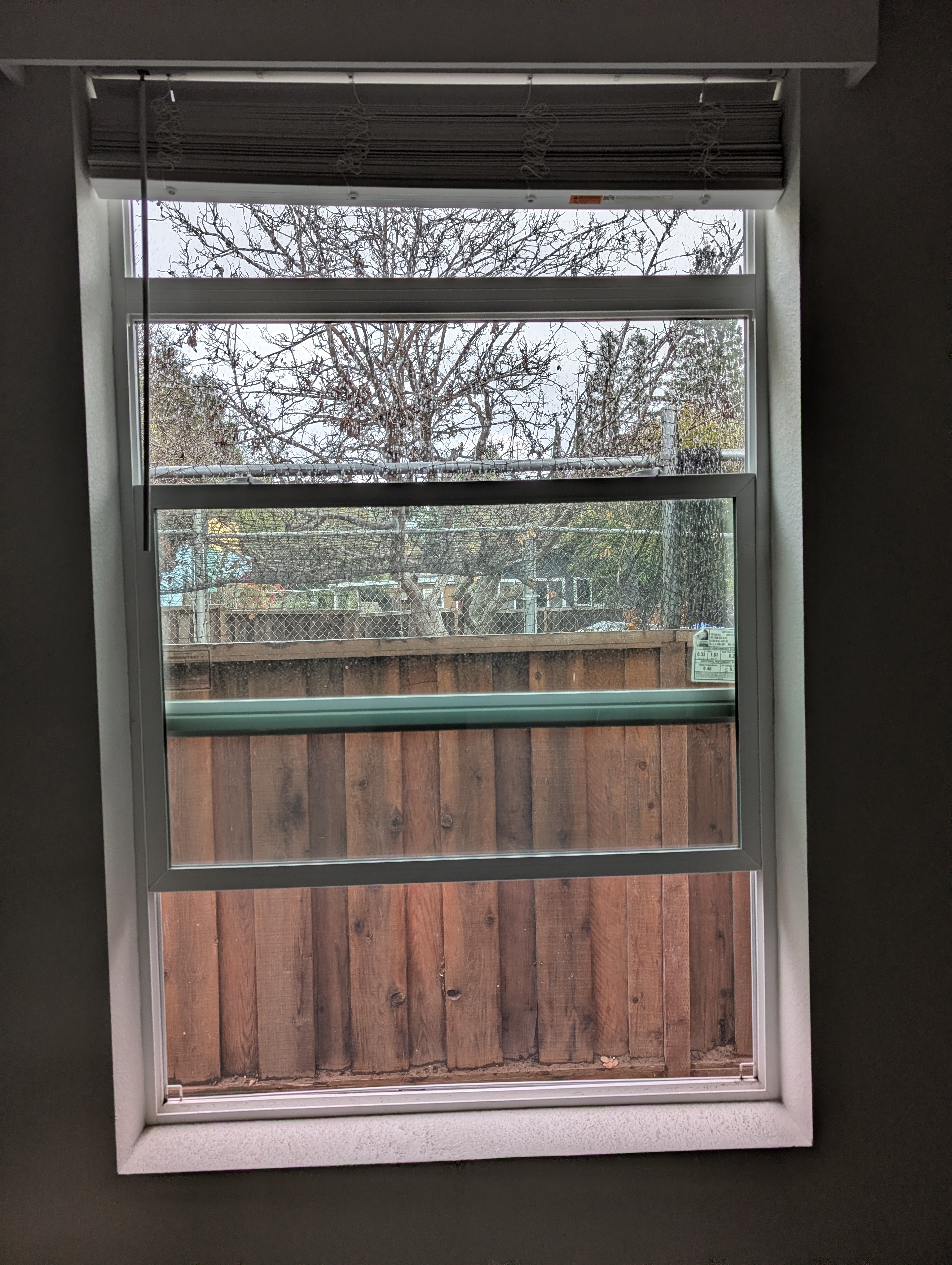 Window left open allowing water entry